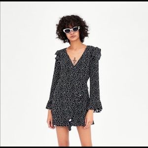 Zara trafaluc polka dot mini wrap romper